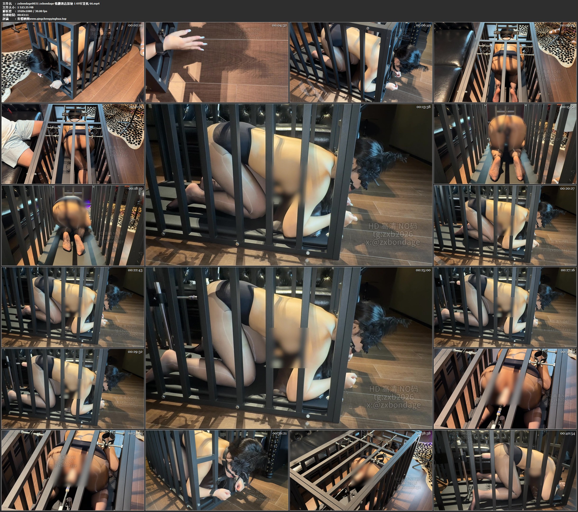 zxbondage 情趣酒店探秘 1 K9牢笼机 66